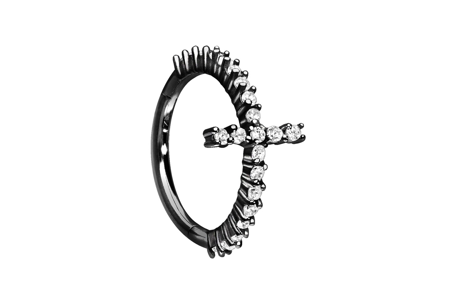 Chirurgenstahl Segmentring Clicker Piercing KRISTALLKREUZ ++SALE++